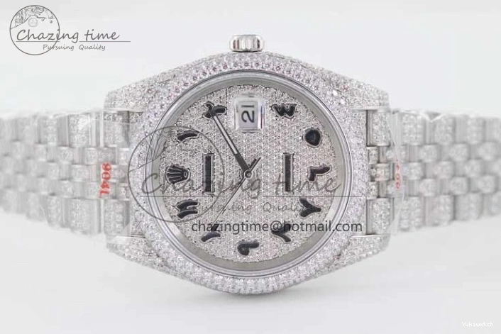Jubilee Diamonds Datejust TWF 41 Arabic Full on A2824 Dial Edition SS Markers Best Bracelet 1:1 0214